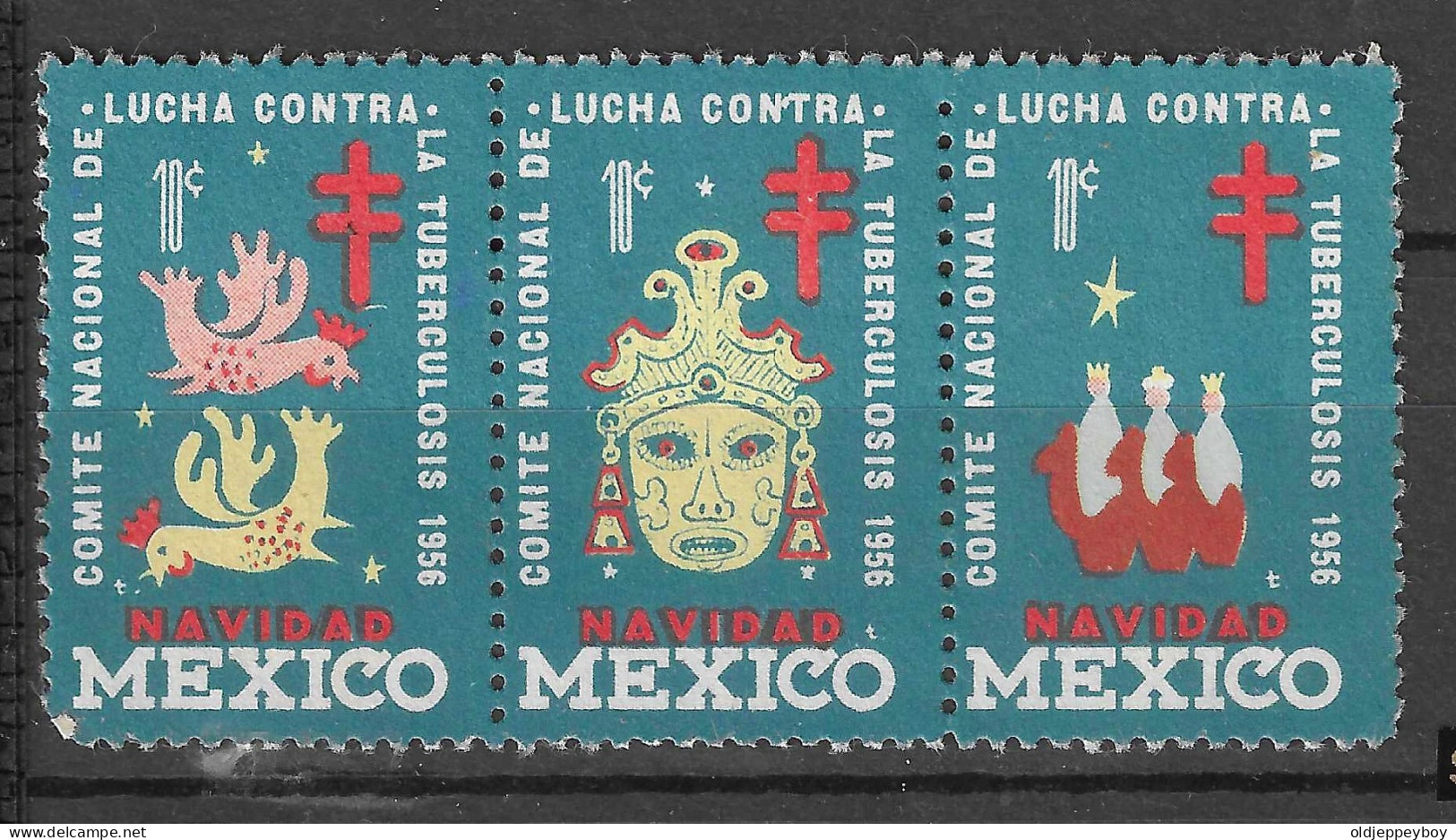 NAVIDAD MEXICO INCAS  1965 COMITE NACIONAL DE LUCHA CONTRA TB  VIGNETTE Reklamemarke CINDERELLA  Erinnophilie  - Erinnofilia