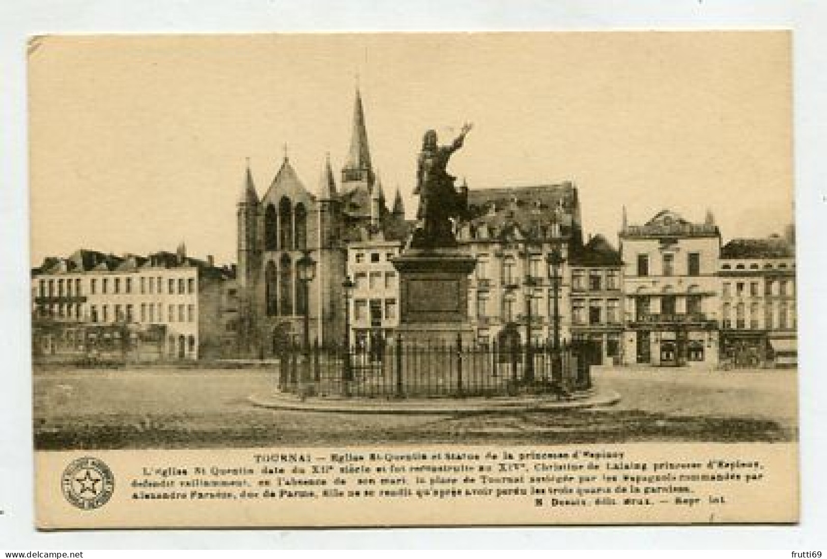 AK 156709 BELGIUM - Tournai - Eglise St-Quetin Et Statue De La Princess ... - Tournai