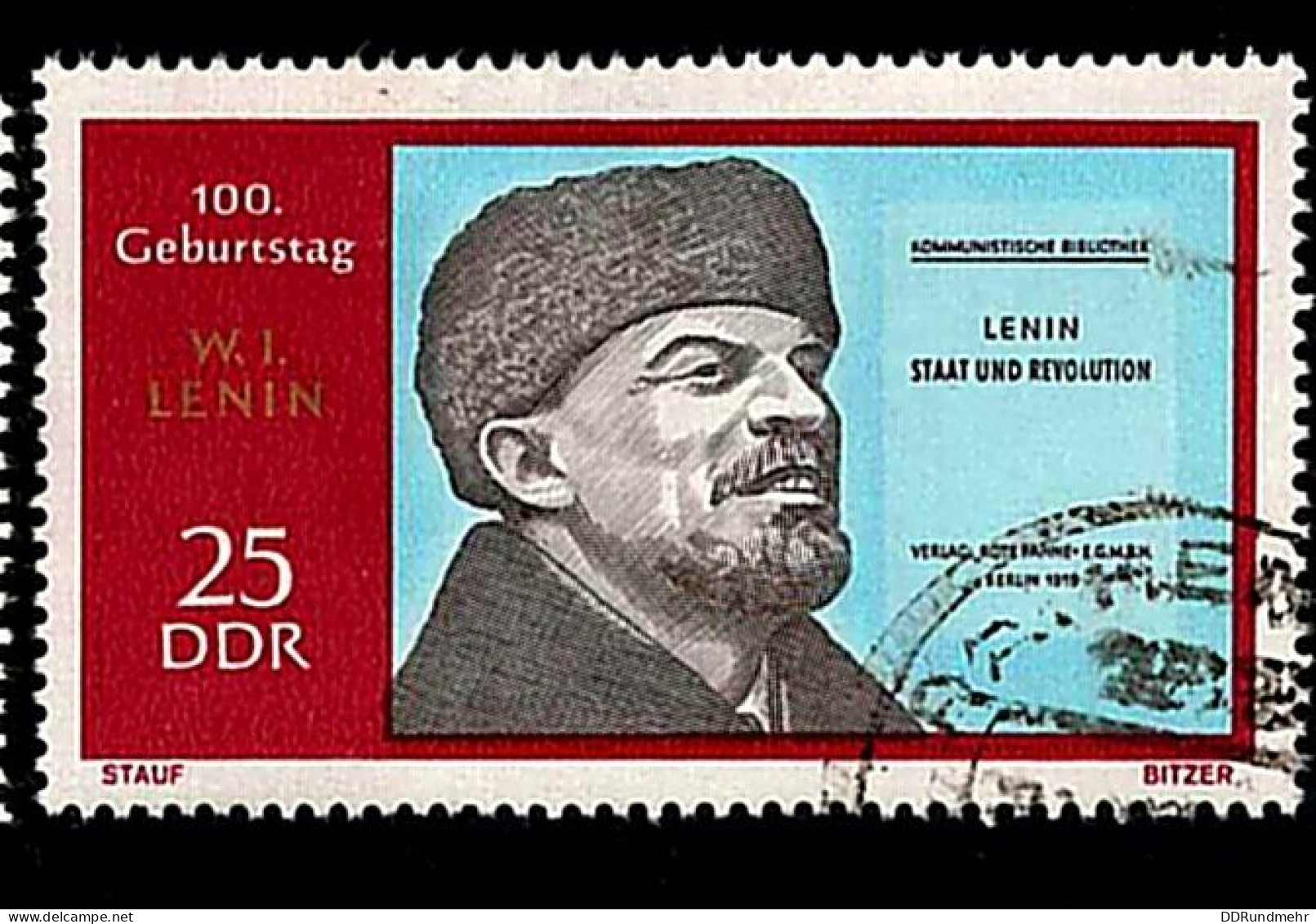 1970 Lenin  Michel DD 1559 Stamp Number DD 1190 Yvert Et Tellier DD 1252 Stanley Gibbons DD E1280 Used - Gebraucht