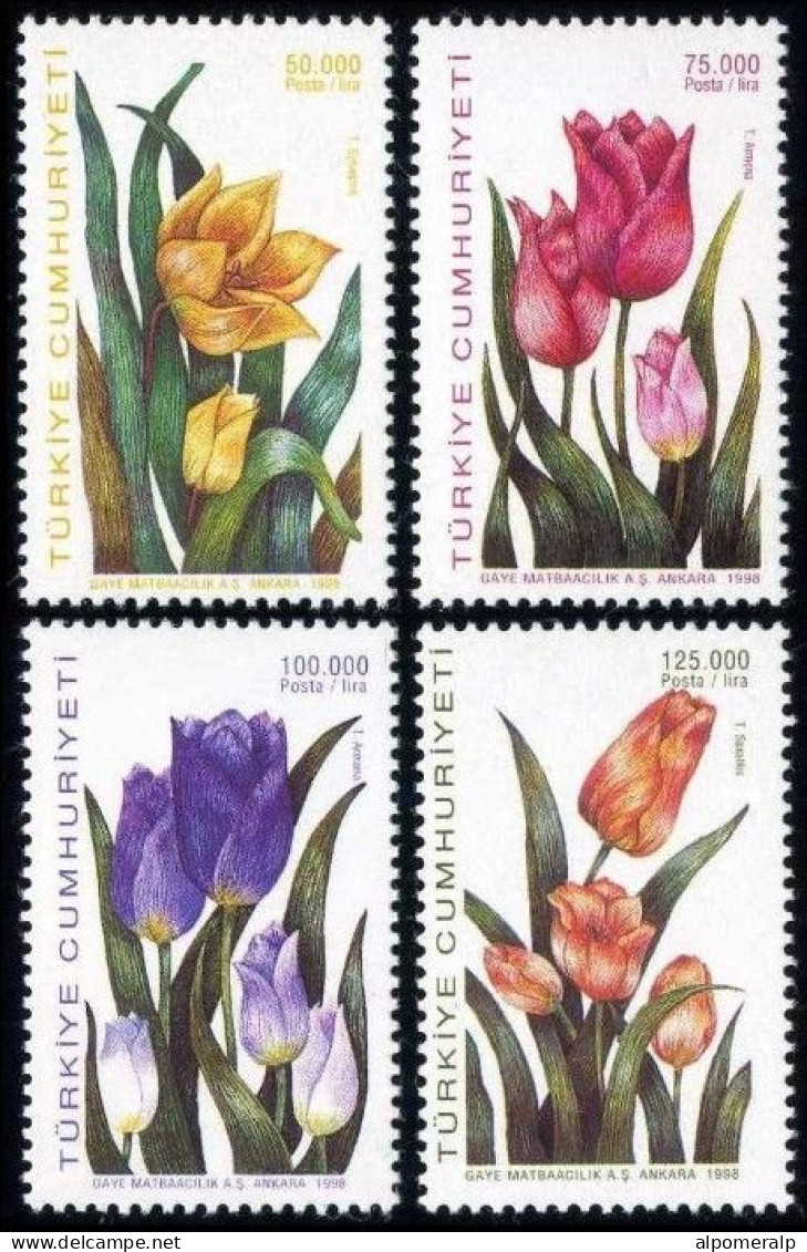 Türkiye 1998 Mi 3144-3147 MNH Tulips - Ongebruikt