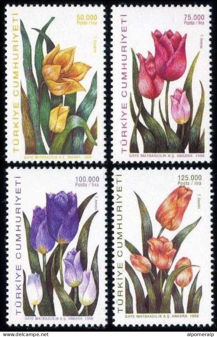 Türkiye 1998 Mi 3144-3147 MNH Tulips - Nuevos