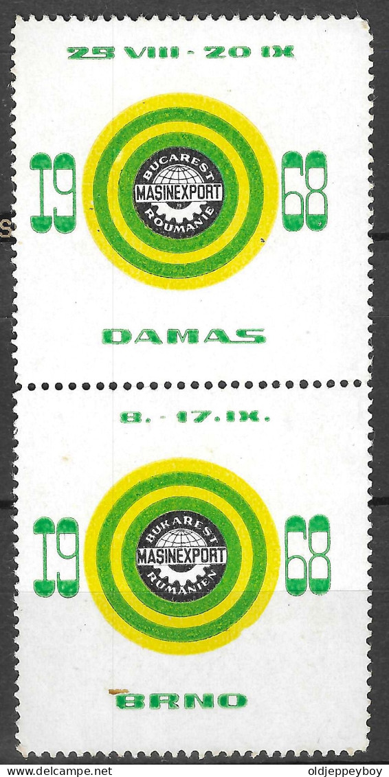 2 X BUCAREST ROUMANIE DAMAS MASINEXPORT 1968    VIGNETTE Reklamemarke CINDERELLA  Erinnophilie  - Erinnofilia