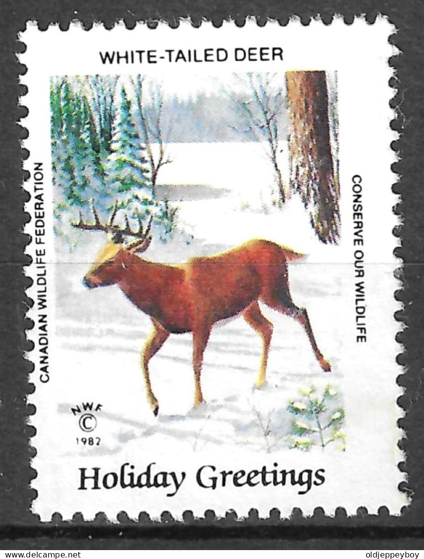 1982 WHITE-TAILED DEER CANADIAN WILDLIFE FEDERATION   VIGNETTE Reklamemarke Erinnophilie  - Erinnofilia