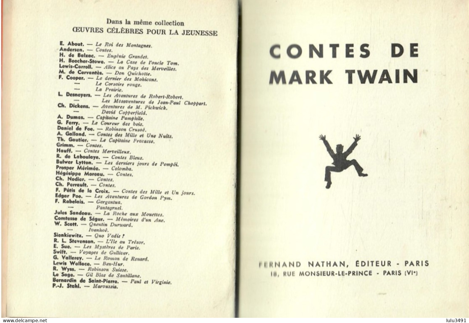 Editions FERNAND NATHAN - CONTES De MARK TWAIN ( 1955 ) - Contes
