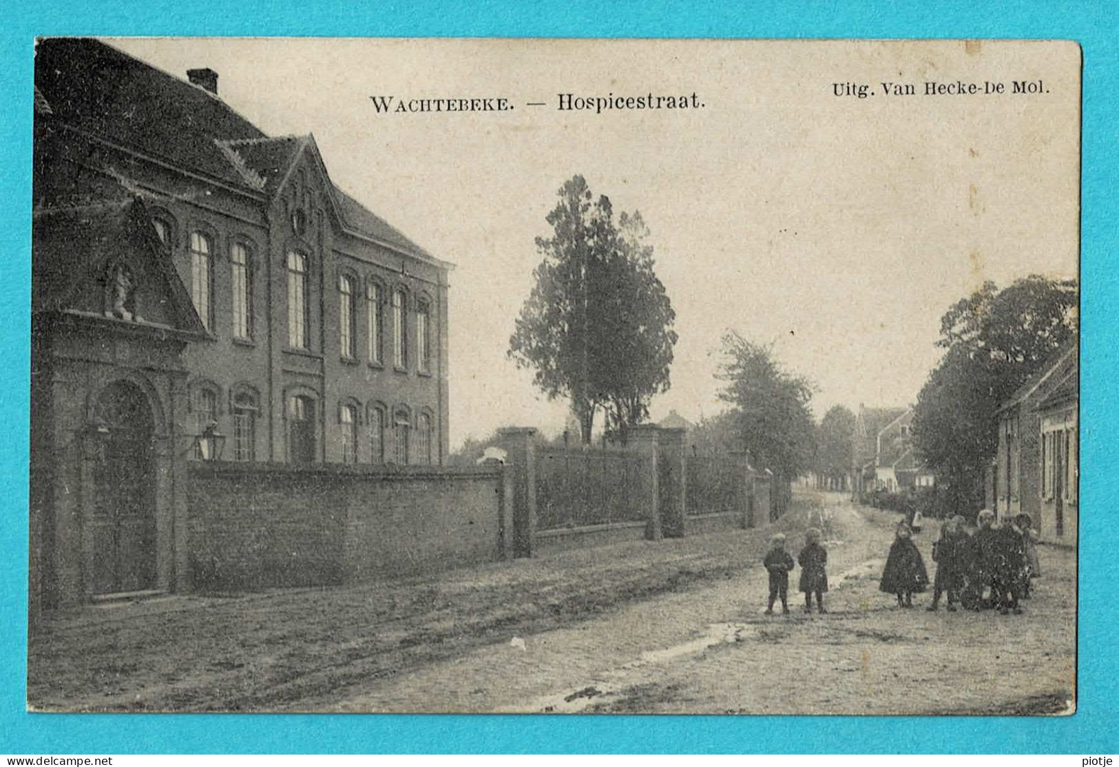 * Wachtebeke (Oost Vlaanderen) * (Uitg Van Hecke - De Mol) Hospicestraat, Straatzicht, Animée, Old, Rare, Unique - Wachtebeke