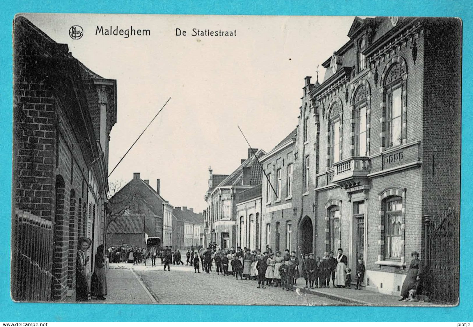 * Maldegem - Maldeghem (Oost Vlaanderen) * (Nels, Uitgave G. Parrin) De Statiestraat, Animée, Zeldzaam, Unique, TOP - Maldegem