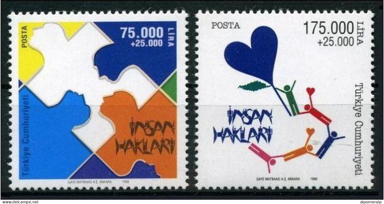 Türkiye 1998 Mi 3165-3166 MNH Human Rights - Nuovi