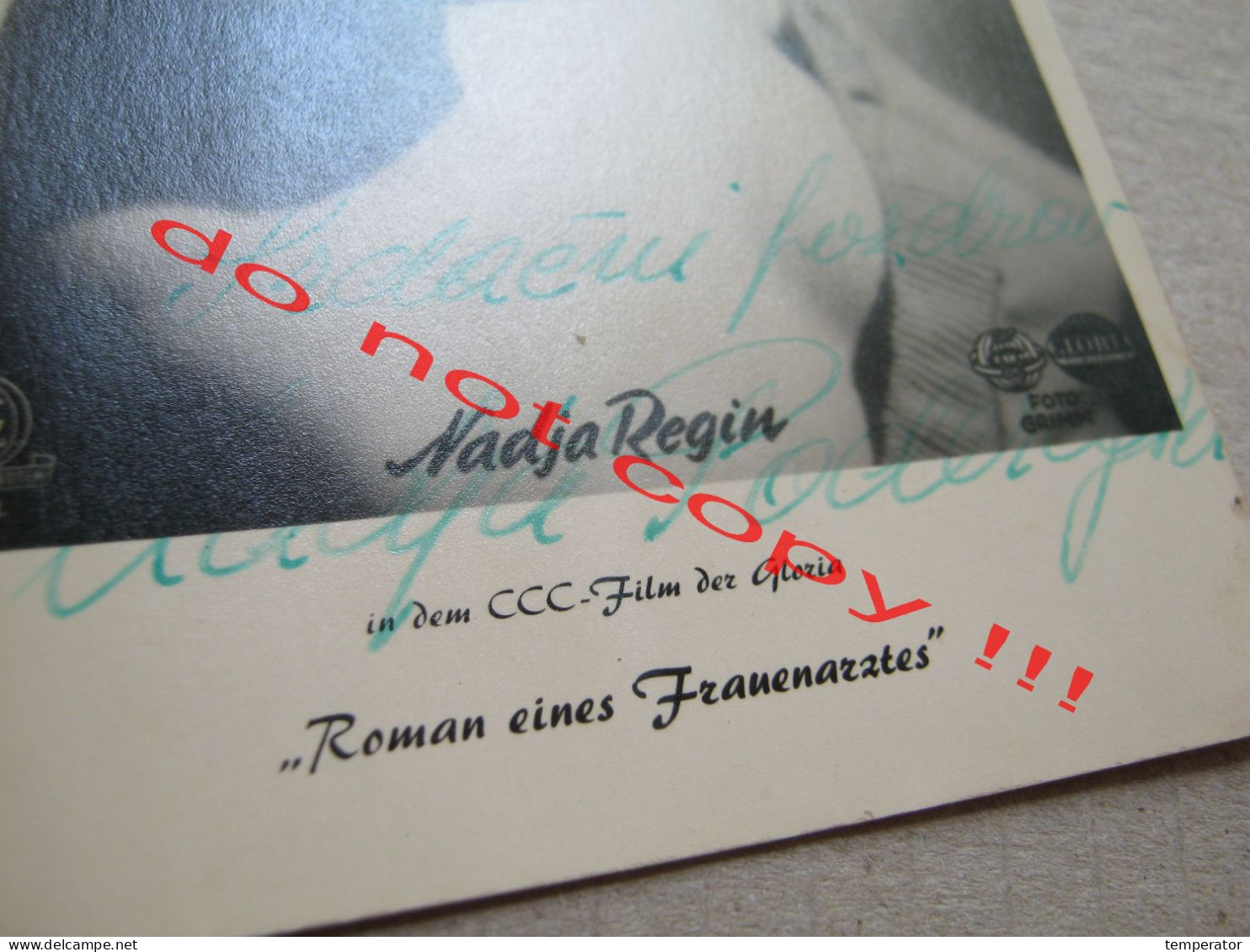 Nadja Regin - Serbian Actress (BOND GIRL) Original Autograph, Signature RARE ! - Actors & Comedians