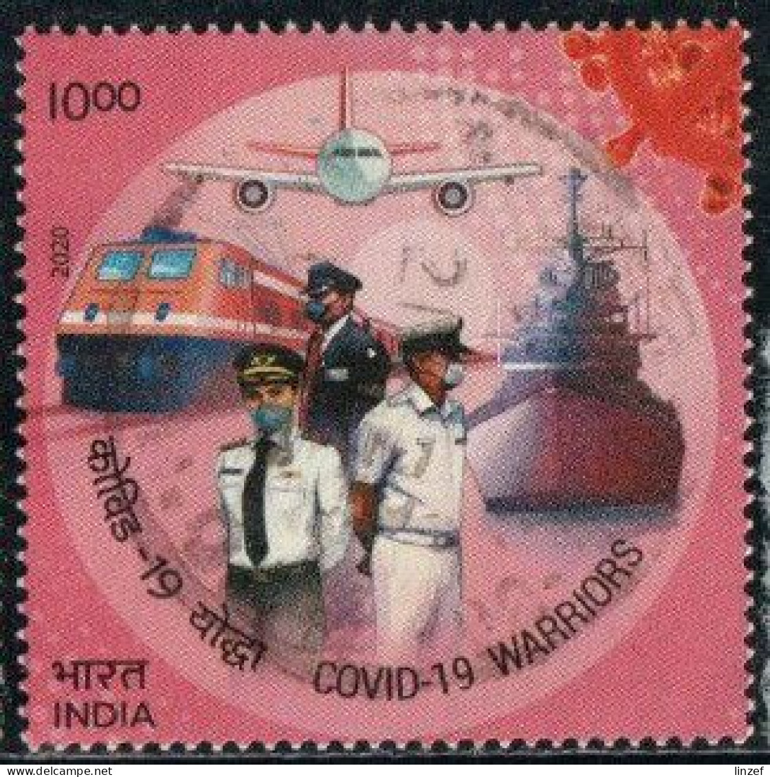 Inde 2020 Yv. N°3392 - Lutte Contre La Covid-19 - Personnels Du Transport - Oblitéré - Used Stamps