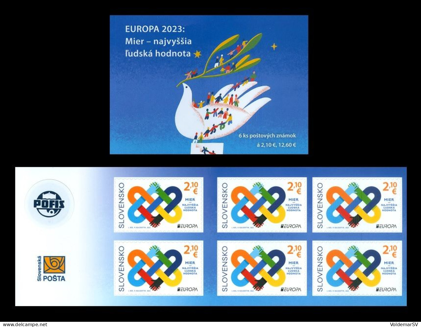 Slovakia 2023 Mih. 992 Europa. Peace - The Highest Value Of Humanity (booklet) (self-adhesive) MNH ** - Ongebruikt