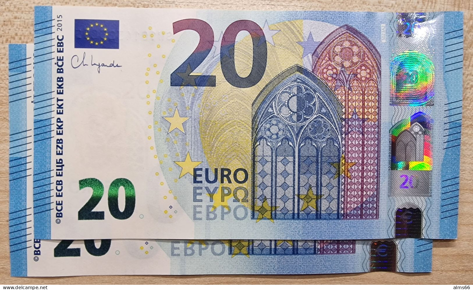 EuronotesK FREE SHIPPING 20 Euro 2015 UNC < SW >< S023 > Italy Lagarde - 20 Euro