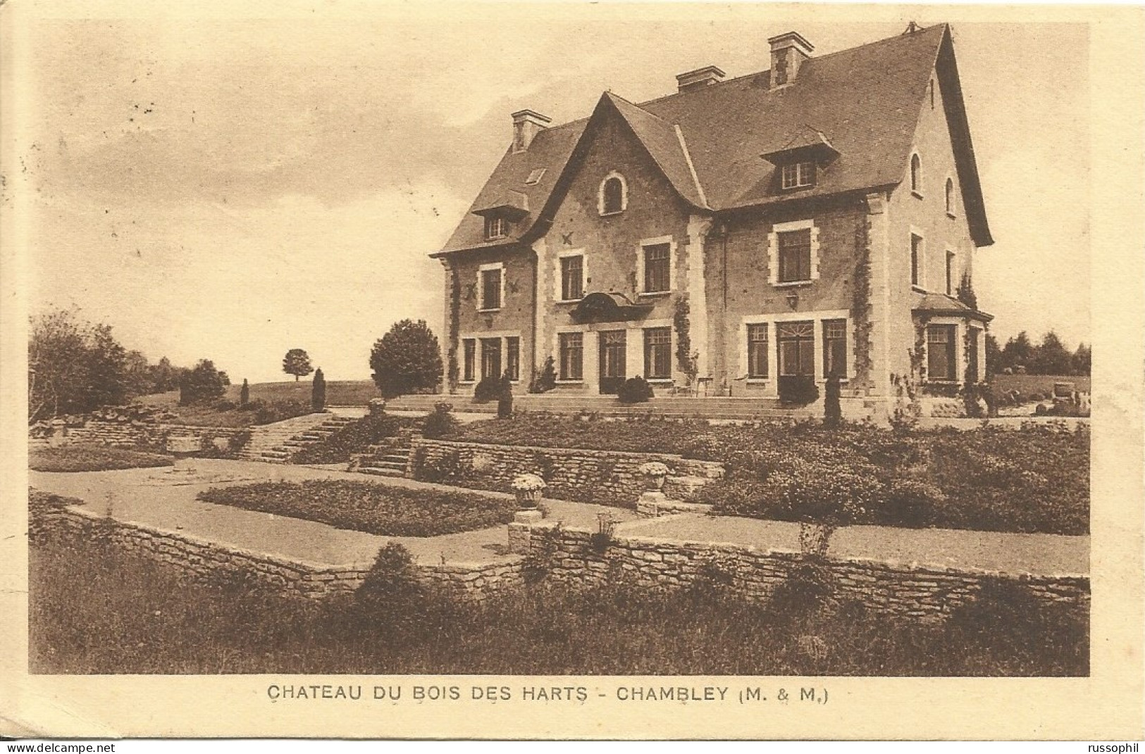 FRANCE - 54 - CHATEAU DU BOIS DES HARTS - CHAMBLEY (M. & M.) - PHOTO PRILLOT - 1929 - Chambley Bussieres