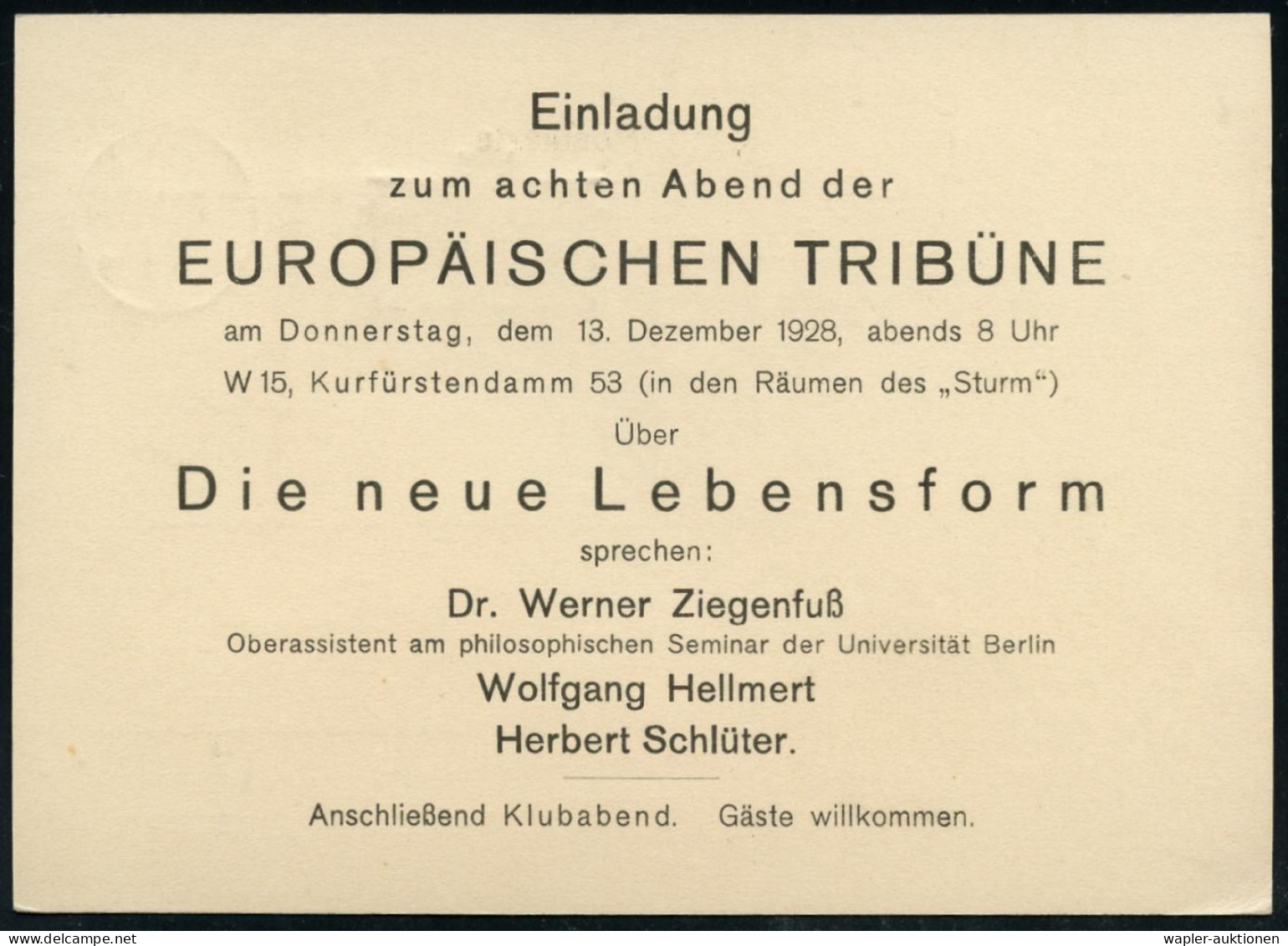 WEIMARER REPUBLIK 1919 - 1932/33 - REPUBLIC OF WEIMAR 1919 - 1932/33 - REPUBLIQUE DE WEIMAR 1919 - 1932/33 - REPUBBLICA  - Sonstige & Ohne Zuordnung