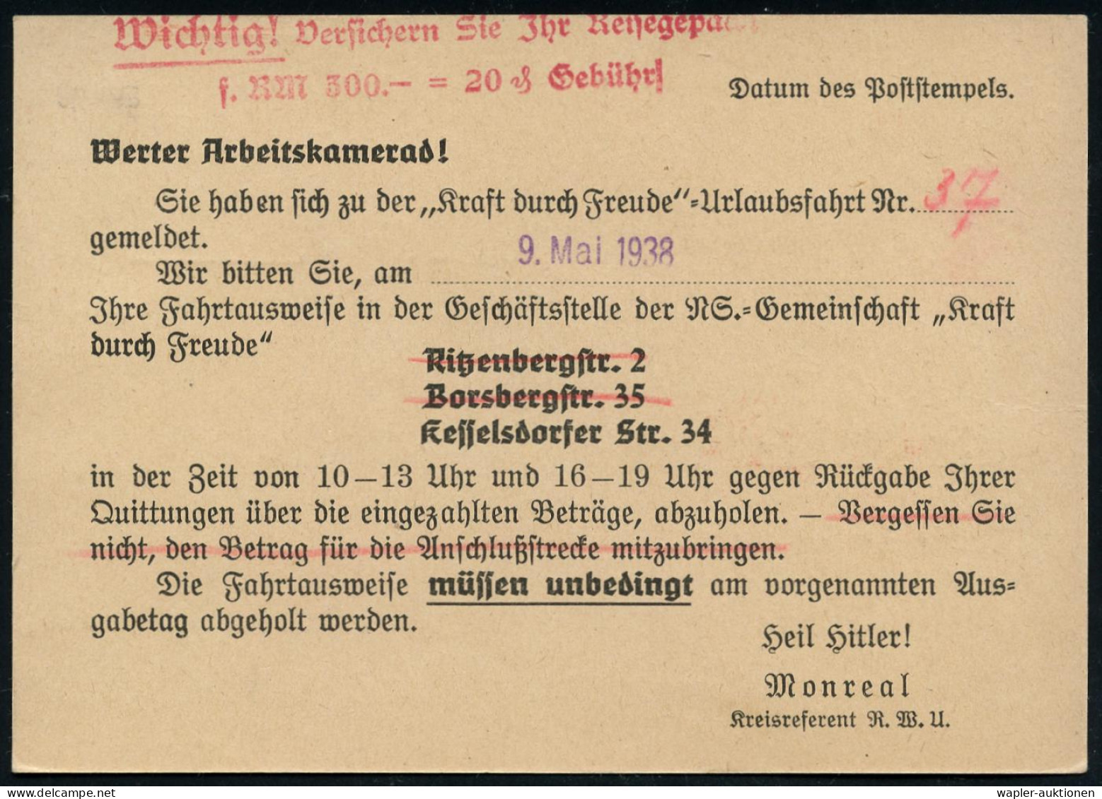 DEUTSCHE ARBEITSFRONT (D.A.F.) / NS-EINHEITGEWERKSCHAFT - FASCIST UNION - MOUVEMENT SYNDICAL FASCISTE - IL FRONTE DEL LA - Autres & Non Classés