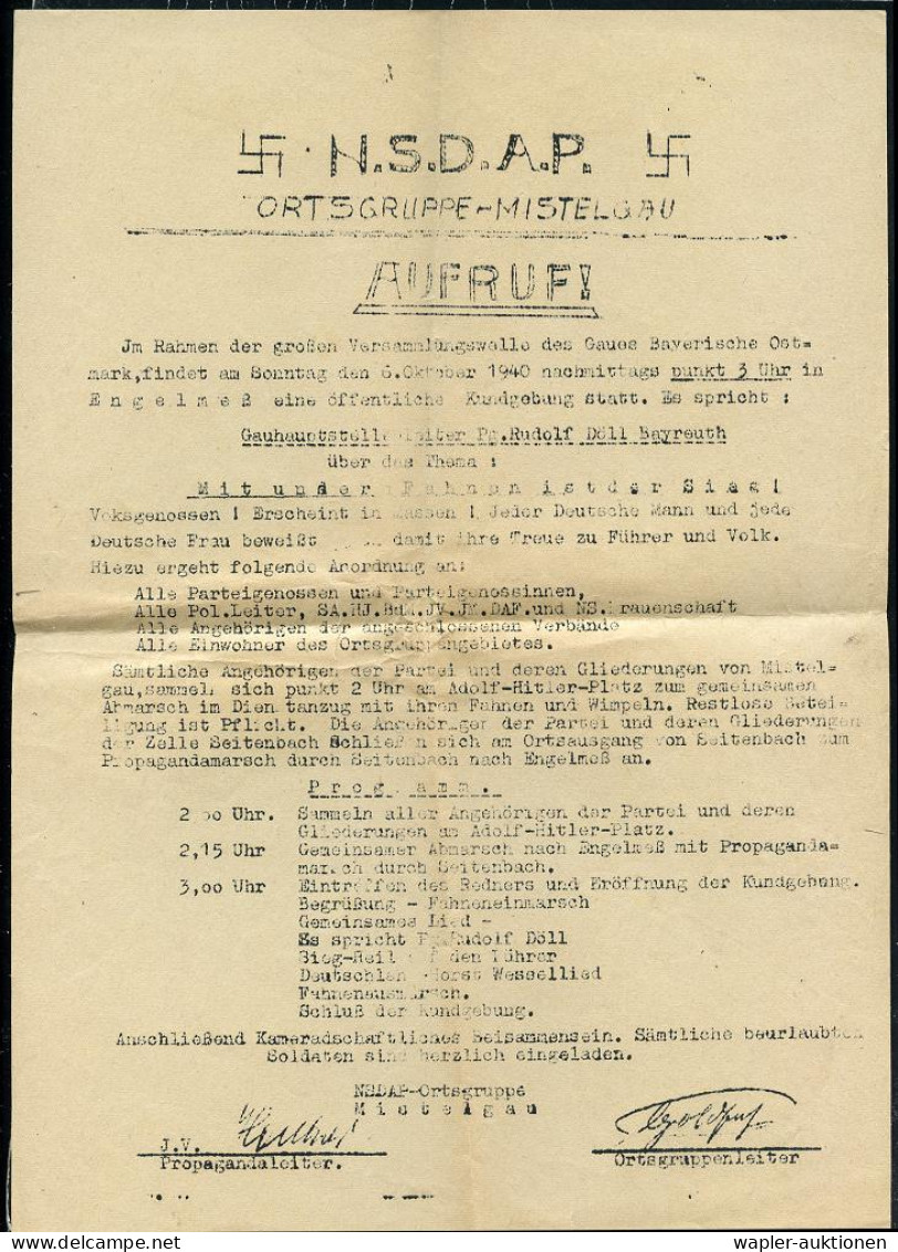 NATIONALSOZIALISTISCHE DEUTSCHE ARBEITERPARTEI / N.S.D.A.P. - NAZI PARTY / N.S.D.A.P. - PARTI FASCISTE / N.S.D.A.P. - PA - Other & Unclassified