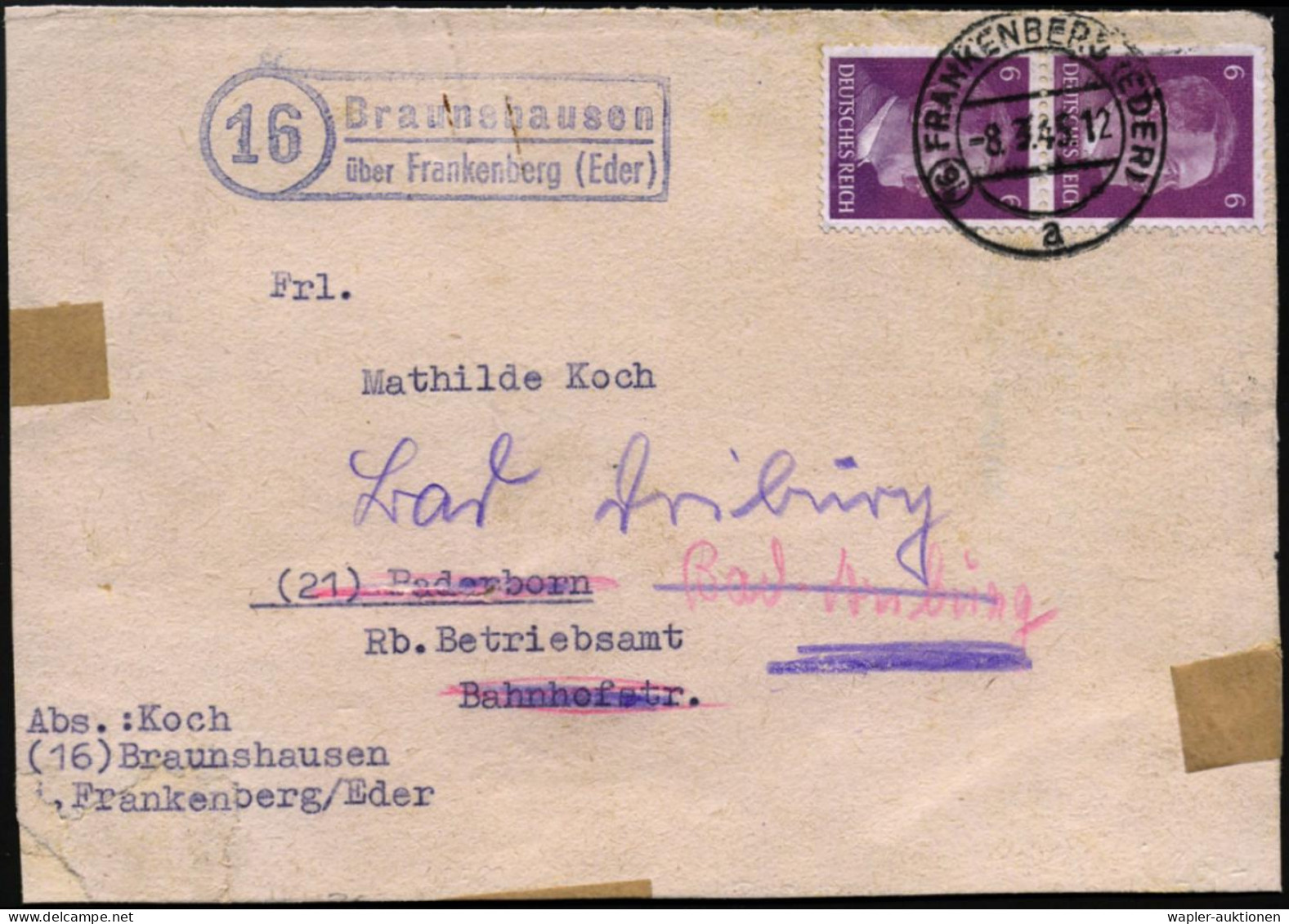 ÜBERROLLER / SPÄTE POST (Januar Bis 8.5.1945) - LATE MAIL (until May 8th, 1945) - POSTE TRES TARD (jusque à  8 Mai 1945  - 2. Weltkrieg