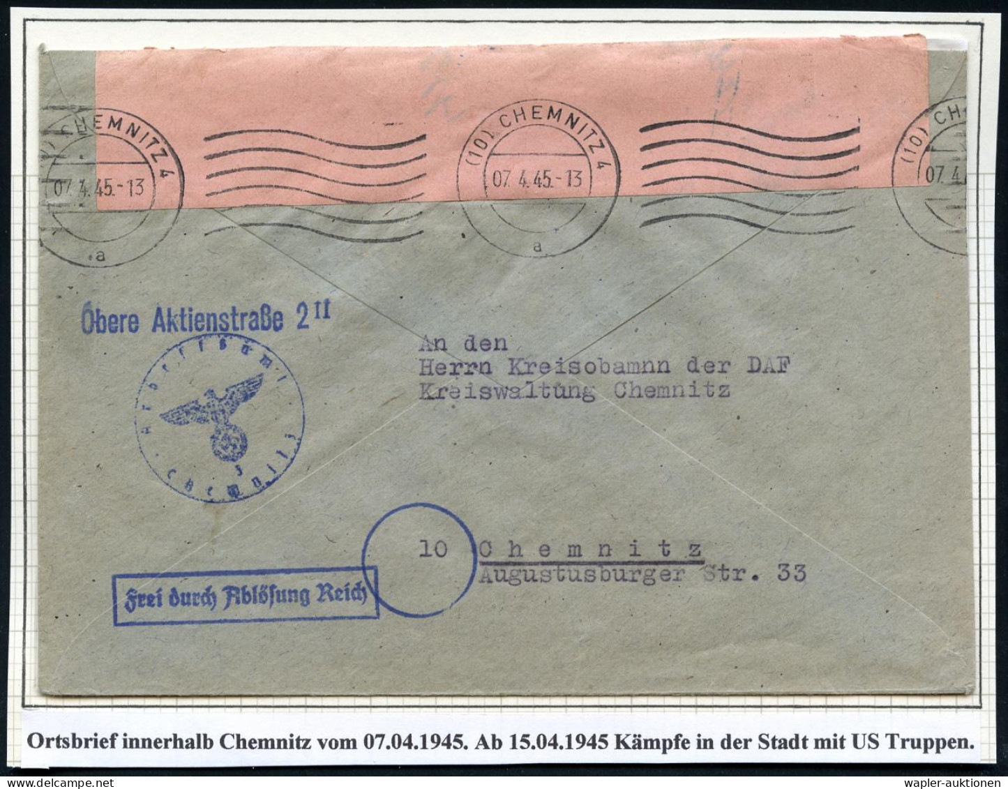 ÜBERROLLER / SPÄTE POST (Januar Bis 8.5.1945) - LATE MAIL (until May 8th, 1945) - POSTE TRES TARD (jusque à  8 Mai 1945  - WW2 (II Guerra Mundial)