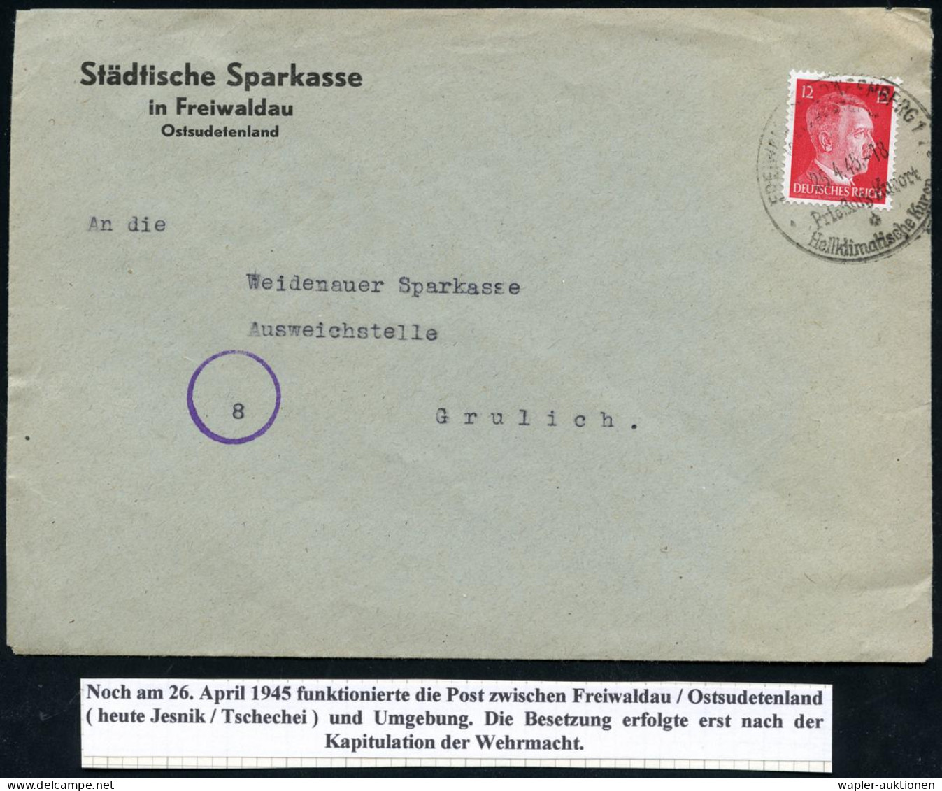 ÜBERROLLER / SPÄTE POST (Januar Bis 8.5.1945) - LATE MAIL (until May 8th, 1945) - POSTE TRES TARD (jusque à  8 Mai 1945  - 2. Weltkrieg