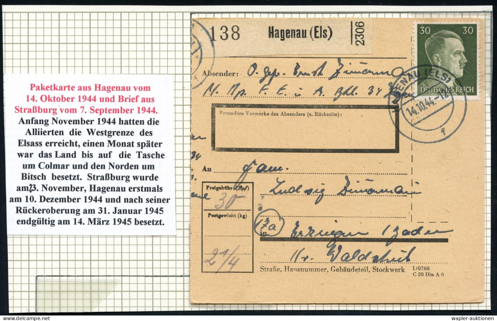 ÜBERROLLER / SPÄTE POST (Januar Bis 8.5.1945) - LATE MAIL (until May 8th, 1945) - POSTE TRES TARD (jusque à  8 Mai 1945  - WW2 (II Guerra Mundial)