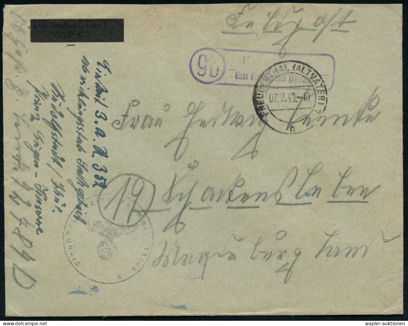 ÜBERROLLER / SPÄTE POST (Januar Bis 8.5.1945) - LATE MAIL (until May 8th, 1945) - POSTE TRES TARD (jusque à  8 Mai 1945  - WW2 (II Guerra Mundial)