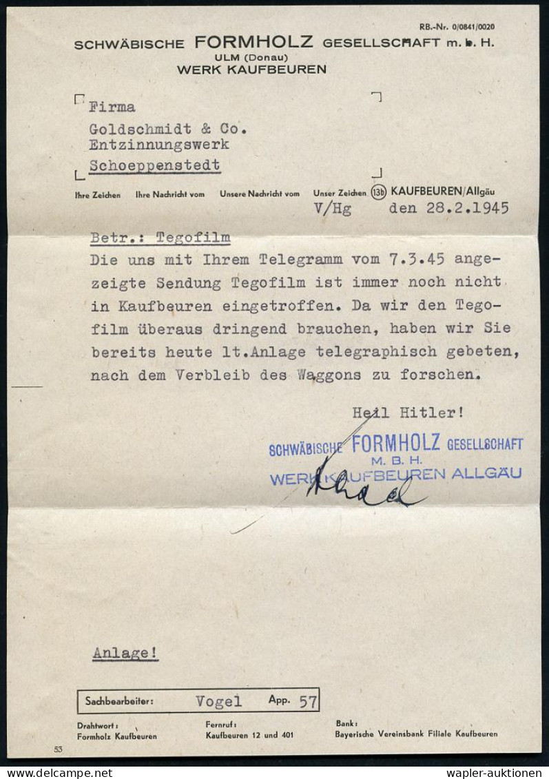 ÜBERROLLER / SPÄTE POST (Januar Bis 8.5.1945) - LATE MAIL (until May 8th, 1945) - POSTE TRES TARD (jusque à  8 Mai 1945  - WW2