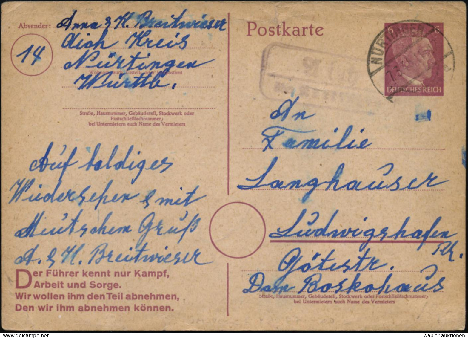 ÜBERROLLER / SPÄTE POST (Januar Bis 8.5.1945) - LATE MAIL (until May 8th, 1945) - POSTE TRES TARD (jusque à  8 Mai 1945  - 2. Weltkrieg