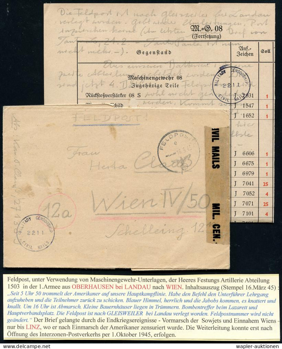 ÜBERROLLER / SPÄTE POST (Januar Bis 8.5.1945) - LATE MAIL (until May 8th, 1945) - POSTE TRES TARD (jusque à  8 Mai 1945  - 2. Weltkrieg