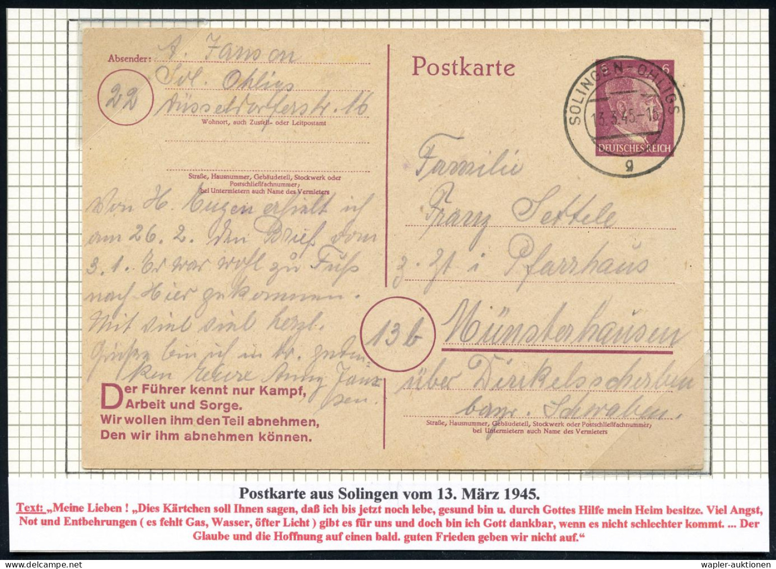 ÜBERROLLER / SPÄTE POST (Januar Bis 8.5.1945) - LATE MAIL (until May 8th, 1945) - POSTE TRES TARD (jusque à  8 Mai 1945  - Guerre Mondiale (Seconde)