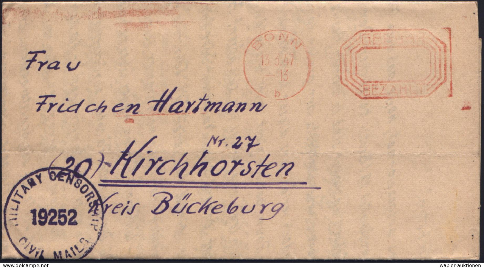 WESTZONEN / BIZONE / TRIZONE (BIS 1949) - ANGLO-AMERICAN OCCUPATION OF GERMANY / BI-ZONE - ZONE OCCUPEE ANGLO-AMERICAINE - Sonstige & Ohne Zuordnung