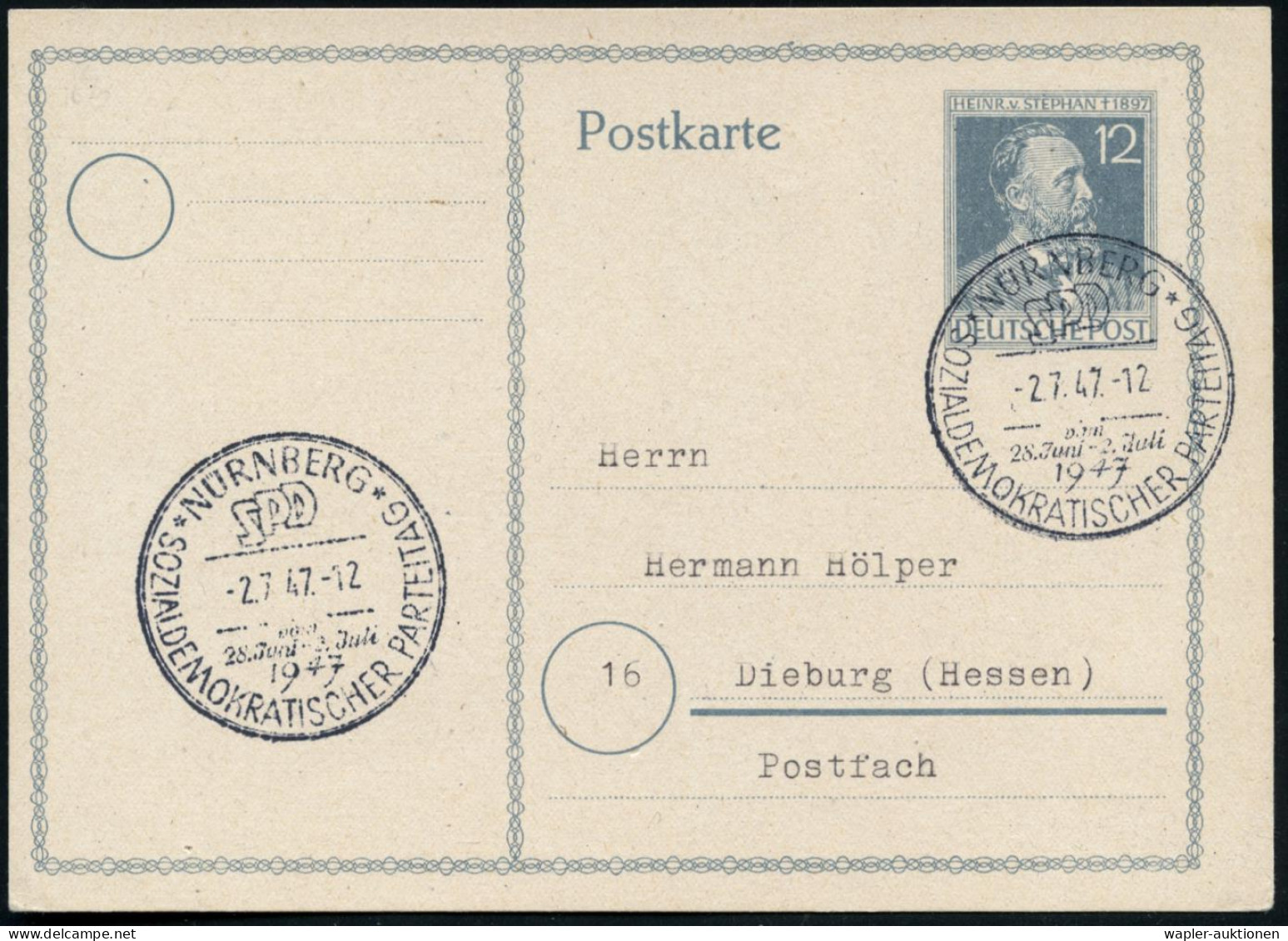 WESTZONEN / BIZONE / TRIZONE (BIS 1949) - ANGLO-AMERICAN OCCUPATION OF GERMANY / BI-ZONE - ZONE OCCUPEE ANGLO-AMERICAINE - Sonstige & Ohne Zuordnung