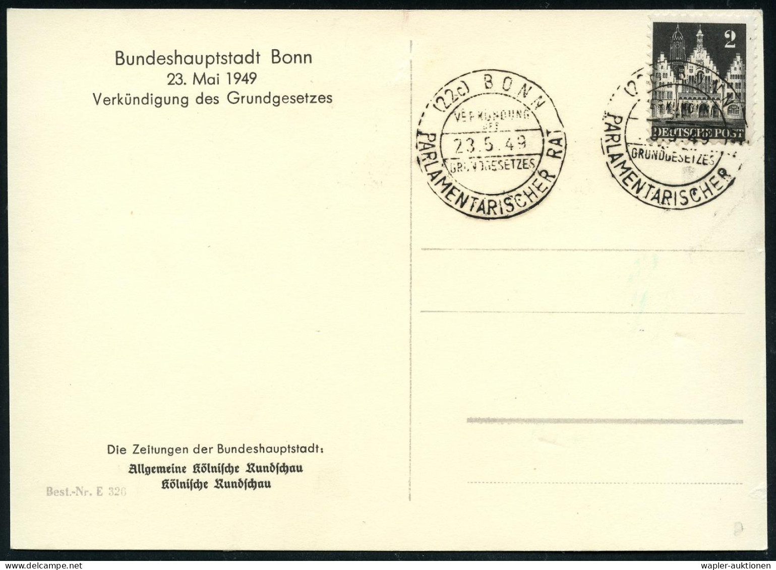 B.R.D.: REGIERUNGSINSTITUTIONEN / BUNDESTAG / BUNDESRAT / BUNDESPRÄSIDIALAMT - HISTORY F.R.G.: GOVERNEMENT / PARLIAMENT  - Other & Unclassified