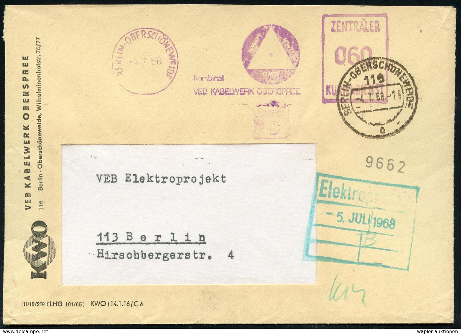 Z.K.D. / ZENTRALER KURIERDIENST DER D.D.R. (1956-90) - CENTRAL COURIER SERVICE 'ZKD' (EAST GERMANY 1956-90) - SERVICE CO - Other & Unclassified