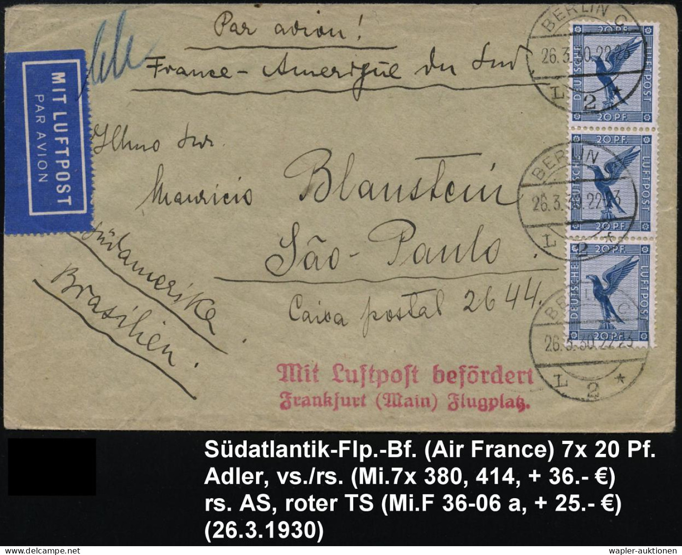 FLUG- & KATAPULTPOST SÜDAMERIKA - AIR & CATAPULT MAIL SOUTHERN ATLANTIC - POSTE AERIENNE  & CATAPULTE ATLANTQUE SUD - PO - Sonstige (Luft)