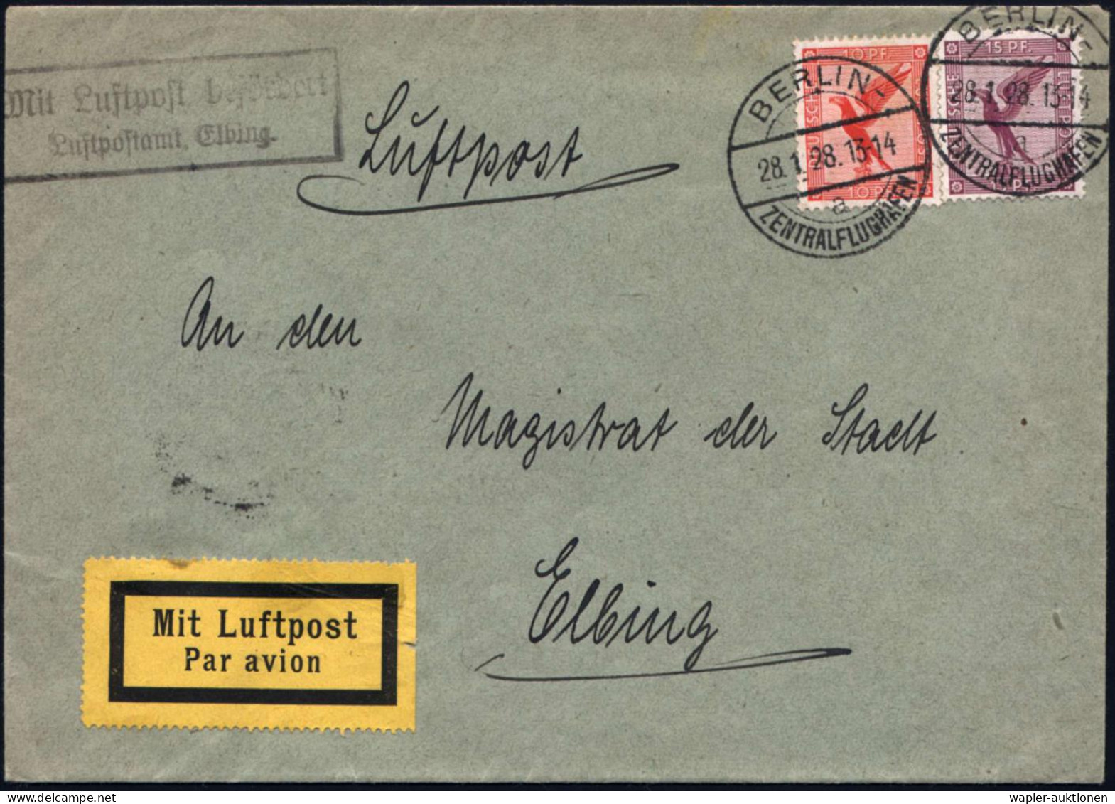 DEUTSCHE FLUGBESTÄTIGUNGSSTEMPEL - GERMAN AIR MAIL ARRIVAL POSTMARKS - OBLITERATION DE L'ARRIVEE (PORTS D'AVION) - ANNUL - Andere (Lucht)