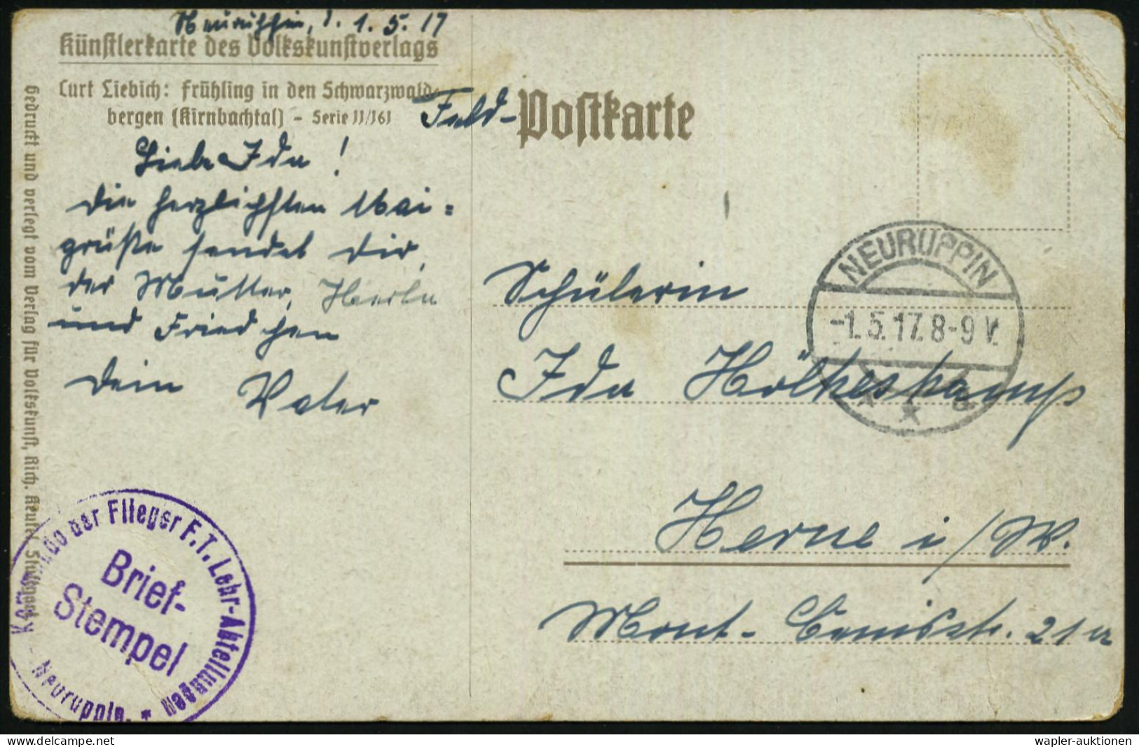 LUFTFELDPOST I. WK - AIR FORCE FIELD-POST WW.I - POSTE DE CAMPAGNE AERIENNE G.M. I. - POSTA AEREA MILITARE 1° GM - Avions