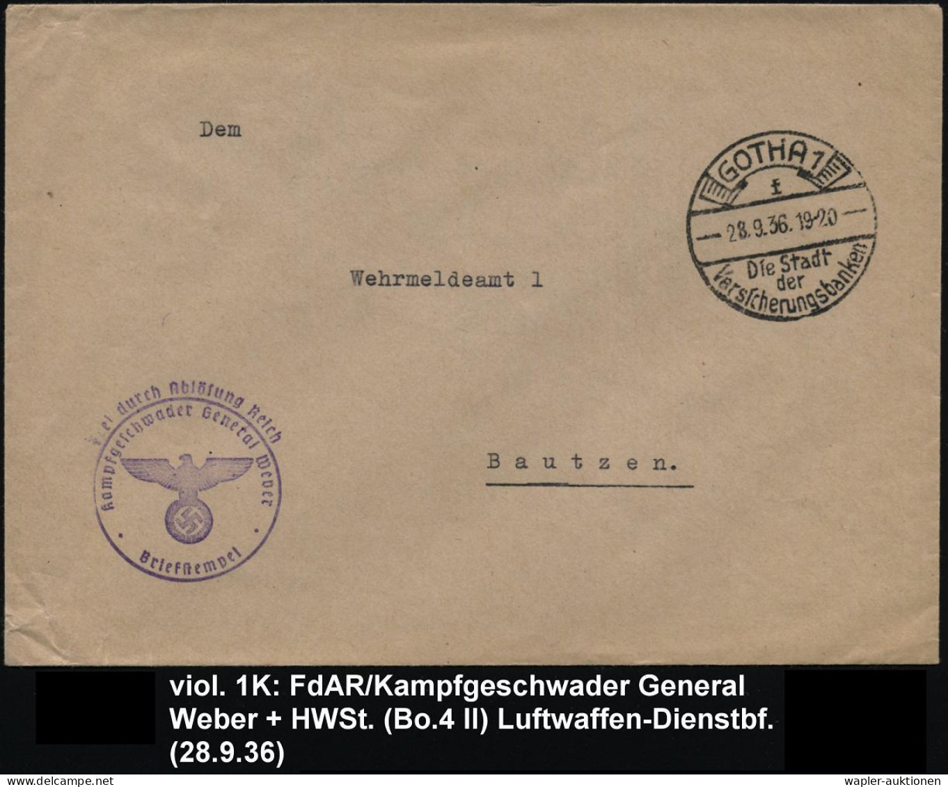 DEUTSCHE LUFTWAFFEN-DIENSTPOST 1933 - 31.8.1939 - GERMAN AIR FORCE POSTAL SERVICE 1933 - 31.AUG.1939 - SERVICE DE LA POS - Flugzeuge