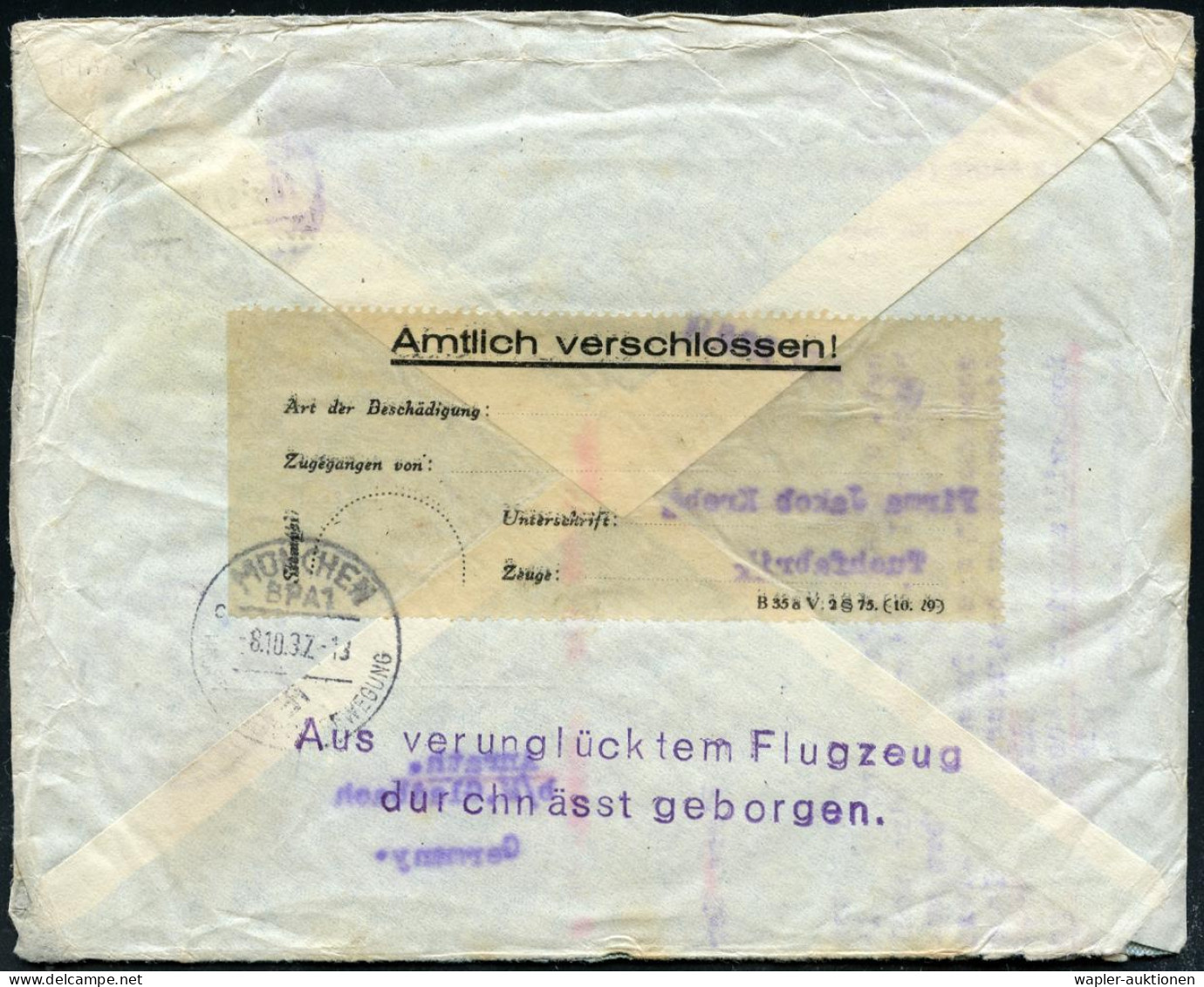 KATASTROPHENPOST / AUSFALLSTEMPEL - CRASH MAIL / CANCELLED FLIGHTS - VOLS CATASTROPHE / VOLS PAS LIEU - POSTA DI CATASTR - Avions