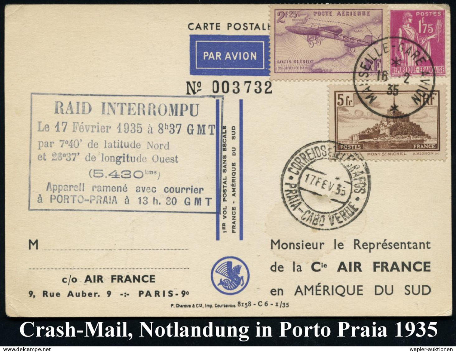 KATASTROPHENPOST / AUSFALLSTEMPEL - CRASH MAIL / CANCELLED FLIGHTS - VOLS CATASTROPHE / VOLS PAS LIEU - POSTA DI CATASTR - Vliegtuigen