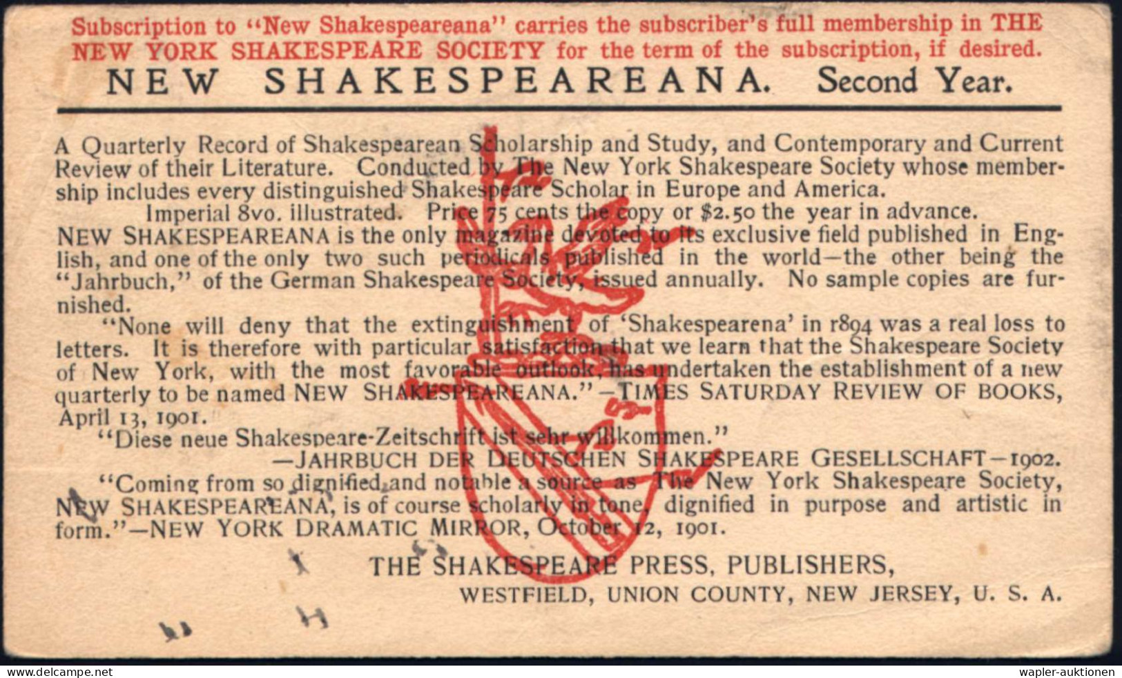 WILLIAM SHAKESPEARE (1564 - 1616) - W. SHAKESPEARE - W. SHAKESPEARE - W. SHAKESPEARE - Schriftsteller