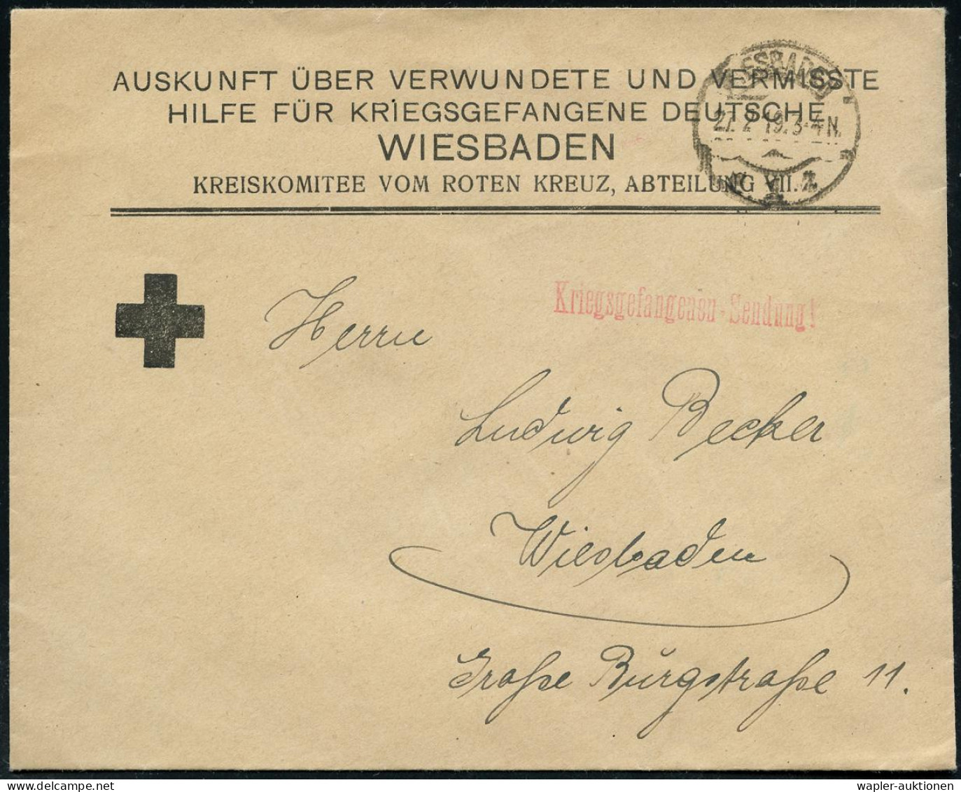 KGF-POST I.WELTKRIEG (1914-18) - P.O.W. MAIL WORLD WAR I (1914-18) - PRISONNIERS DE GUERRE MONDIAL I (1914-18) - POSTA D - Rotes Kreuz