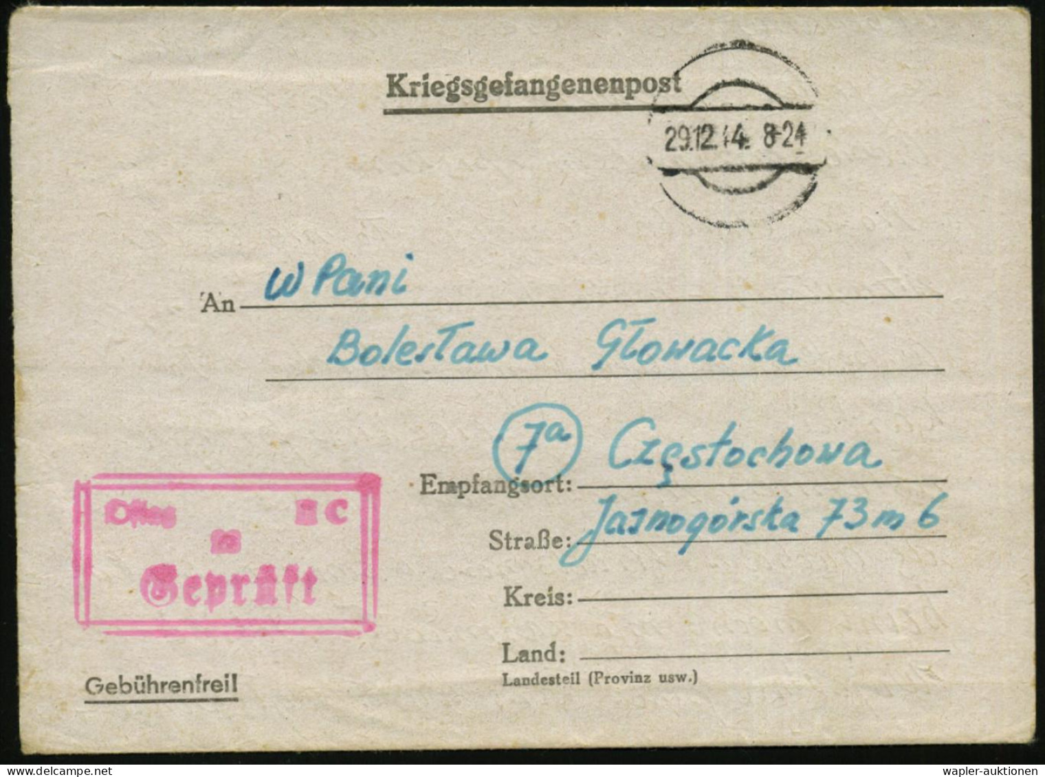 KGF-POST II. WELTKRIEG (1939-45) - P.O.W.-MAIL WW.II (1939-45) - PRISONNIERS DE GUERRE MONDIAL II (1939-45) - POSTA DI P - Red Cross