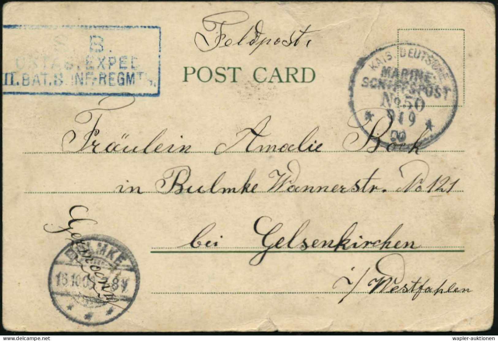 DEUTSCHE MARINESCHIFFSPOST (BIS 1.8.1914) - GERMAN PRE-WAR NAVAL SEA POST (UNTIL 1.8.1914) - POSTE NAVALE ALLEMANDE (JUS - Maritime