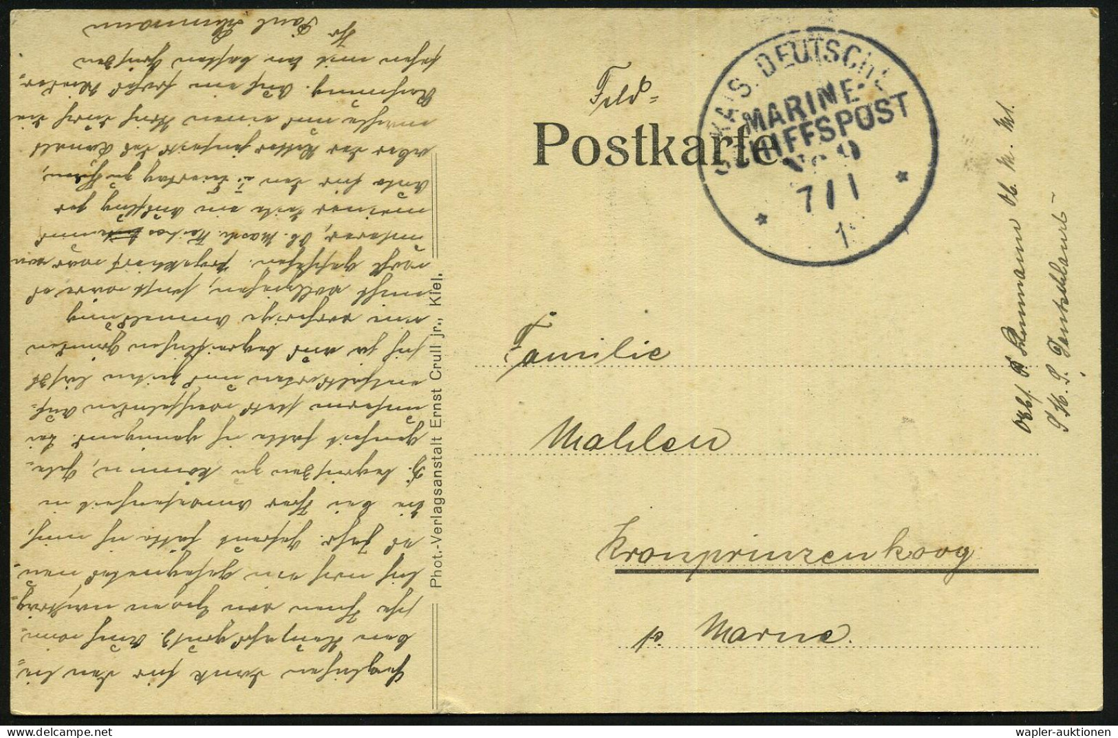 DEUTSCHE MARINESCHIFFSPOST I. WK. (1914 -18) - GERMAN NAVAL SEA POST OFFICE  WW.I (1914 -18) - POSTE NAVALE ALLEMANDE G. - Schiffahrt