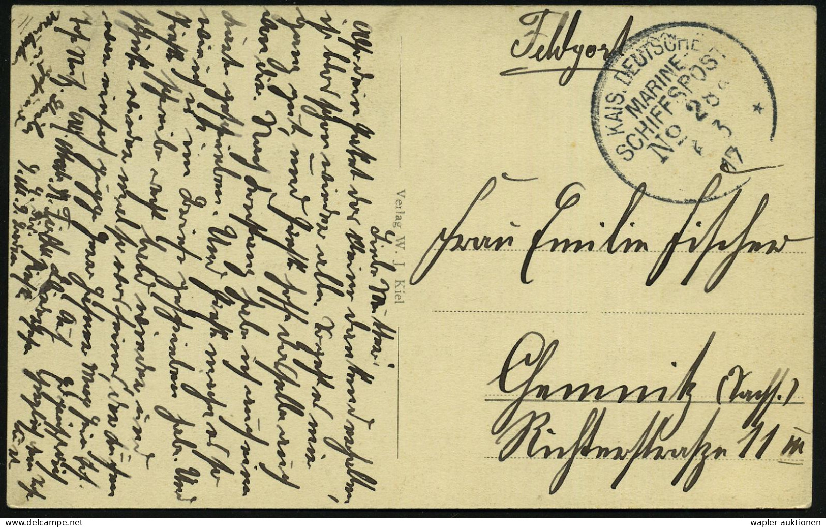 DEUTSCHE MARINESCHIFFSPOST I. WK. (1914 -18) - GERMAN NAVAL SEA POST OFFICE  WW.I (1914 -18) - POSTE NAVALE ALLEMANDE G. - Maritiem