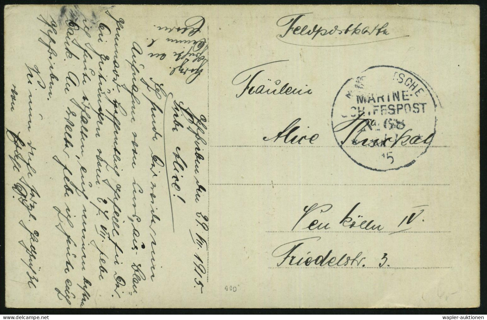 DEUTSCHE MARINESCHIFFSPOST I. WK. (1914 -18) - GERMAN NAVAL SEA POST OFFICE  WW.I (1914 -18) - POSTE NAVALE ALLEMANDE G. - Schiffahrt