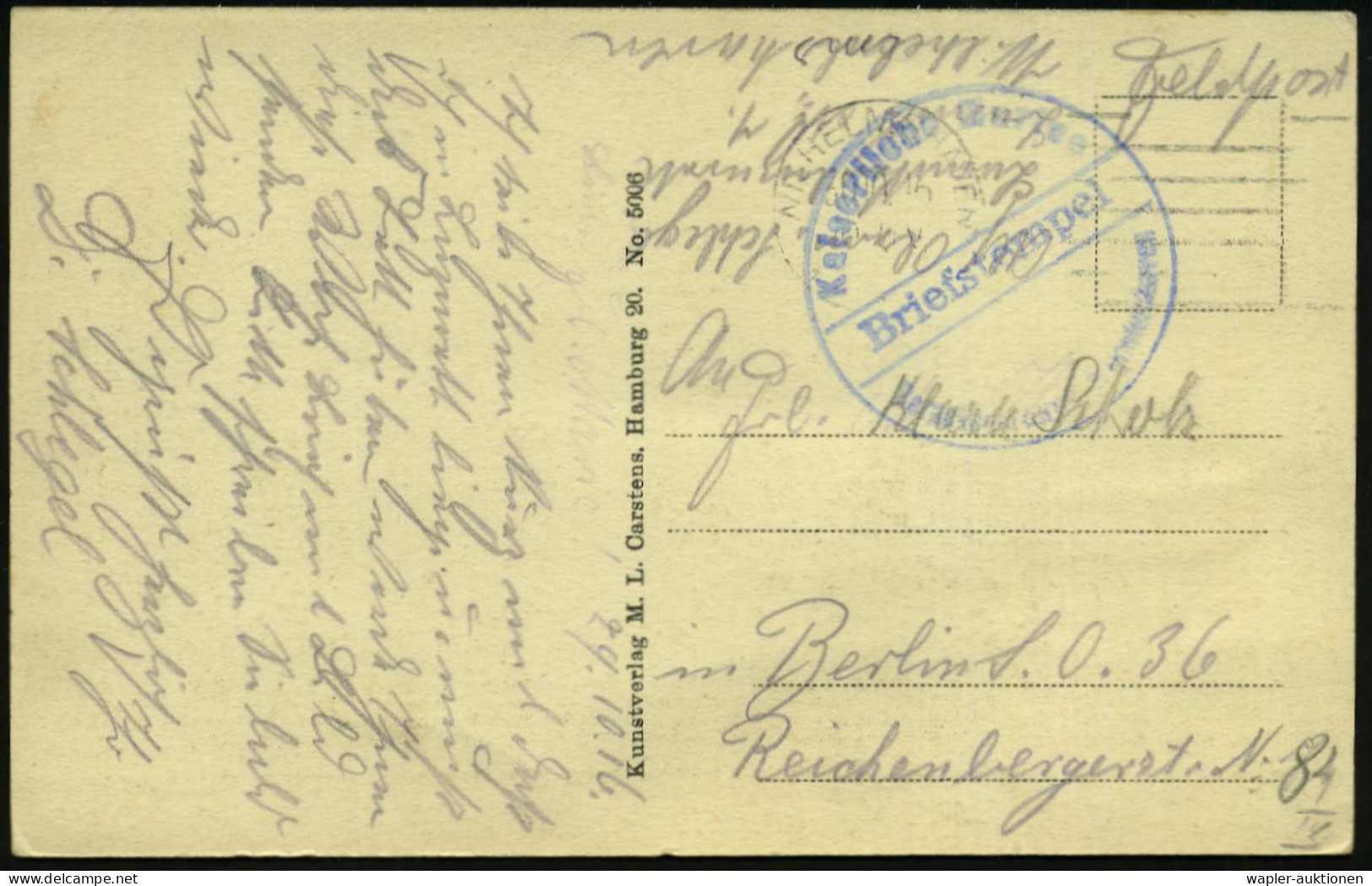 DEUTSCHE MARINESCHIFFSPOST I. WK. (1914 -18) - GERMAN NAVAL SEA POST OFFICE  WW.I (1914 -18) - POSTE NAVALE ALLEMANDE G. - Maritime