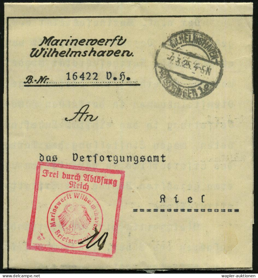 DEUTSCHE MARINE / DIENSTPOST 1919-1933 - GERMAN NAVAL MAIL (SERVICES) 1919-33 - POSTE NAVALE ALLEMANDE (SERVICES) 1919-3 - Schiffahrt