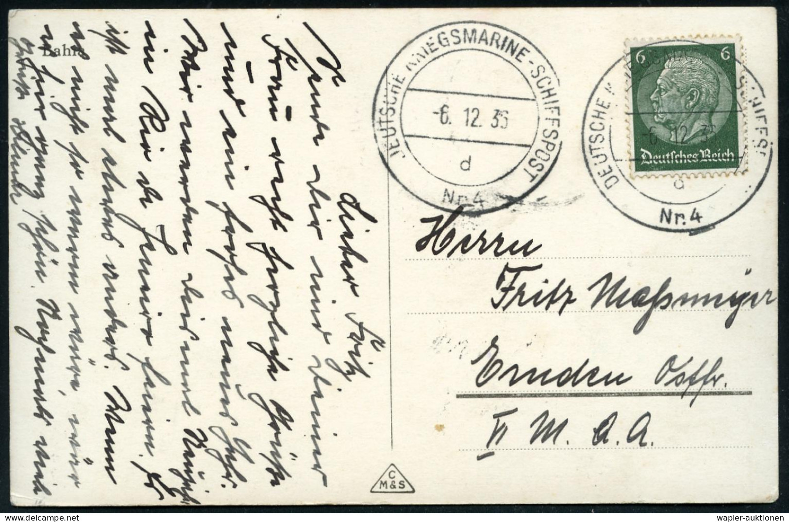 DEUTSCHE MARINE-SCHIFFSPOST 1933-1939 - GERMAN NAVAL SEA POST 1933-39 - POSTE NAVALA ALLEMANDE 1933-39 - MARINA MILITARE - Maritime