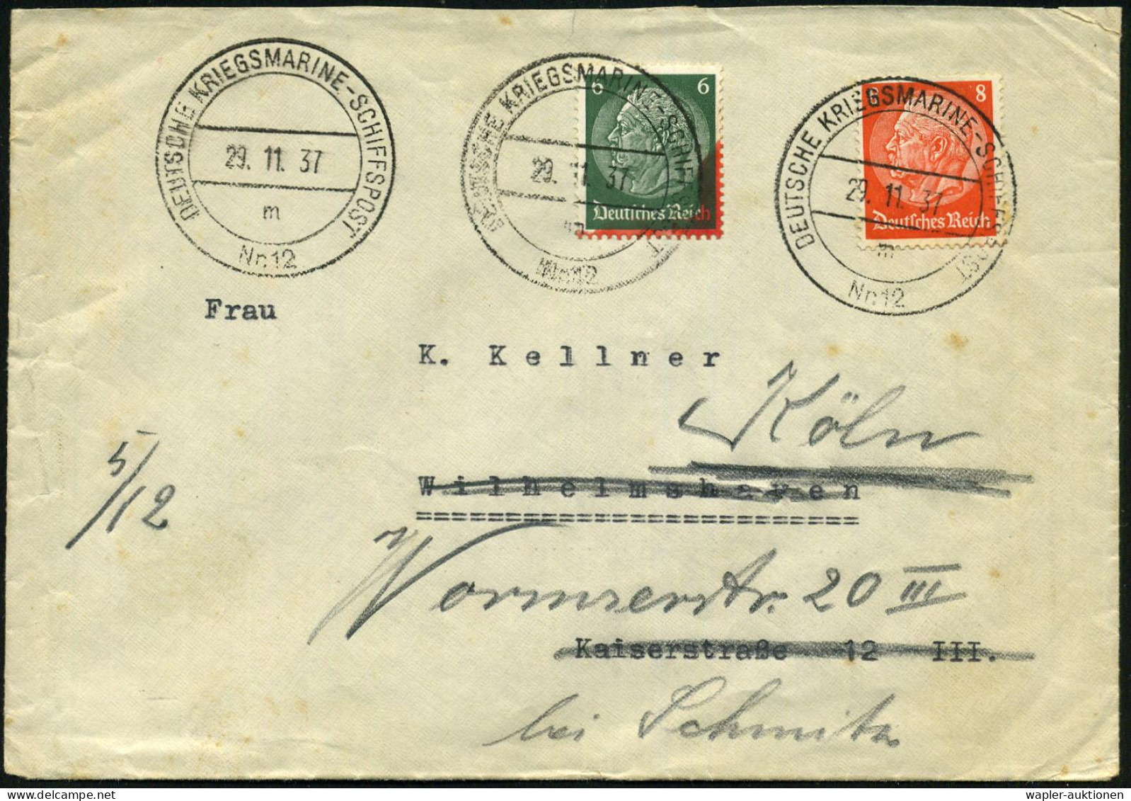 DEUTSCHE MARINE-SCHIFFSPOST 1933-1939 - GERMAN NAVAL SEA POST 1933-39 - POSTE NAVALA ALLEMANDE 1933-39 - MARINA MILITARE - Maritime