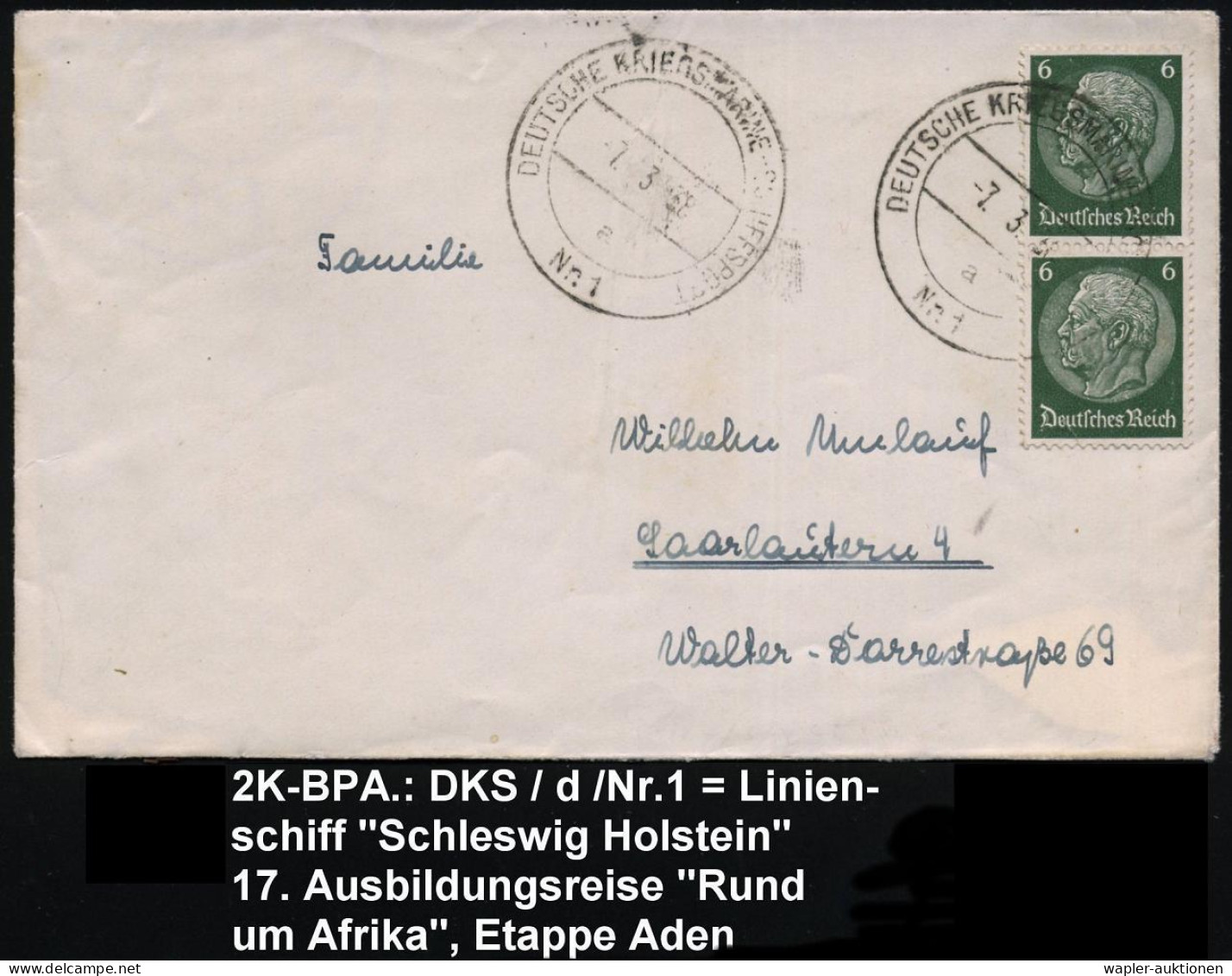 DEUTSCHE MARINE-SCHIFFSPOST 1933-1939 - GERMAN NAVAL SEA POST 1933-39 - POSTE NAVALA ALLEMANDE 1933-39 - MARINA MILITARE - Maritime